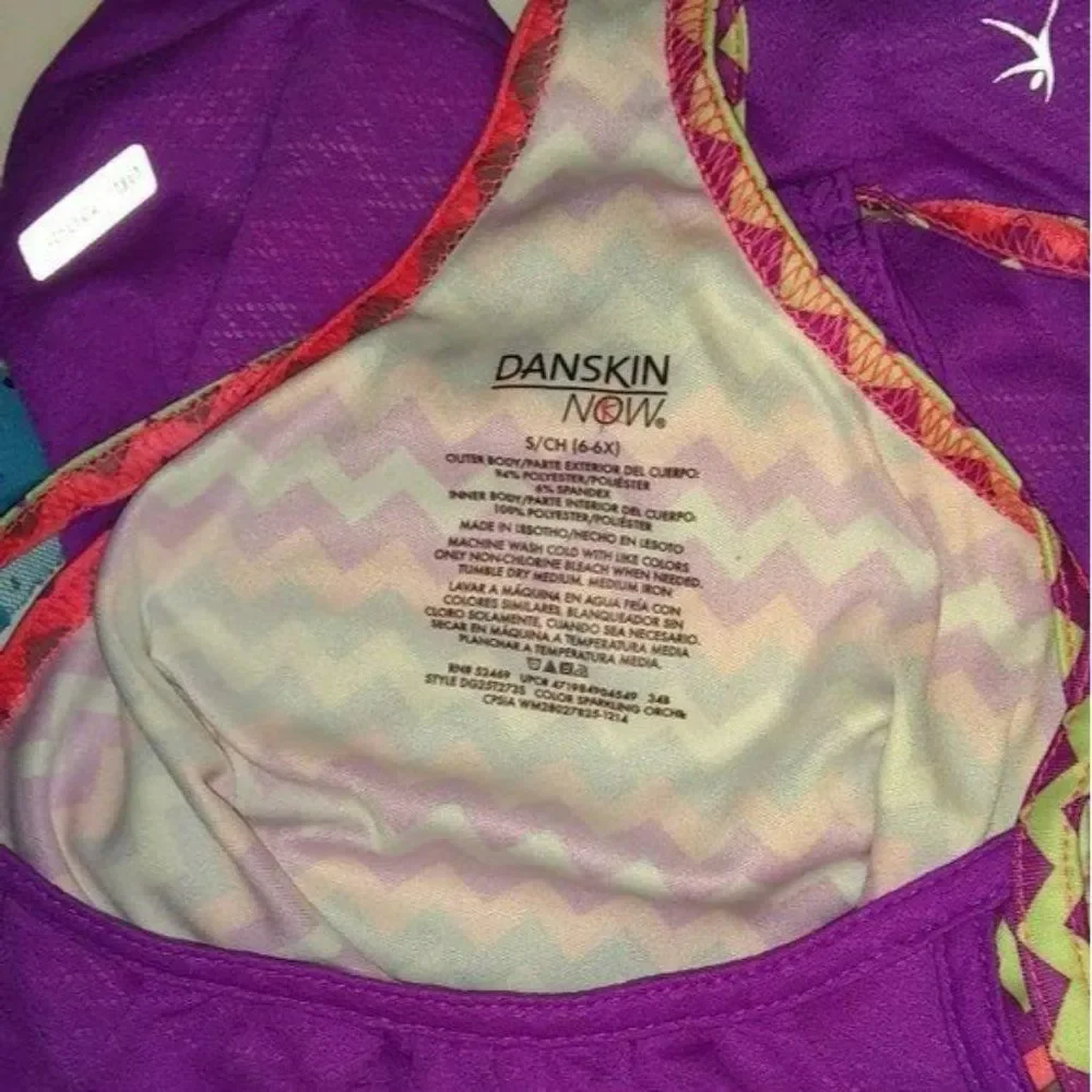 Danskin Now Girls Racerback Purple Aztec Tank Top Size‎ Small